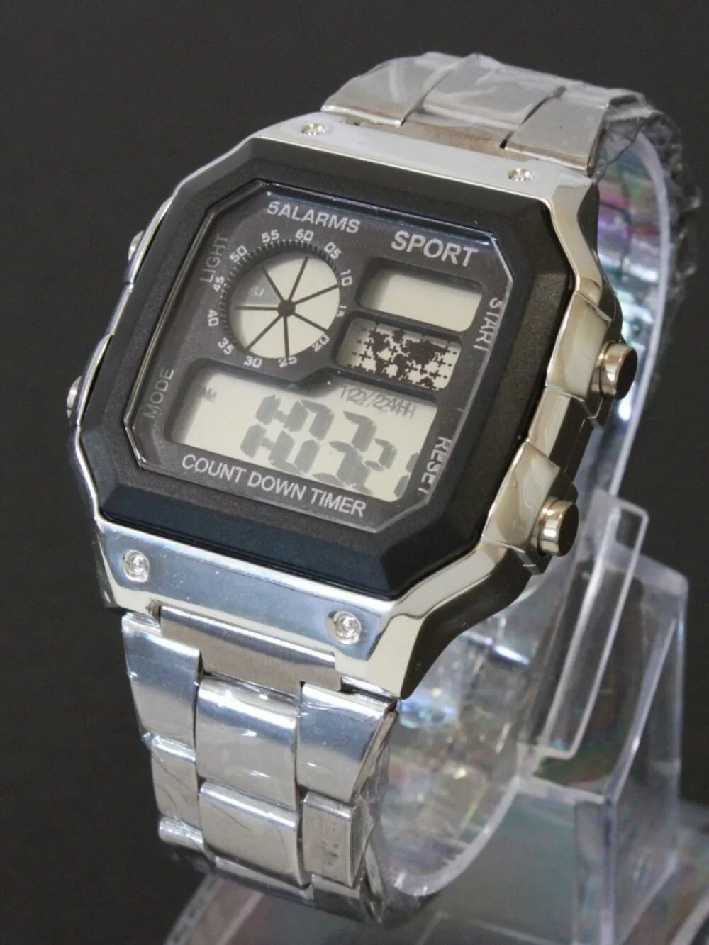 Royal Style Dual Time Alarm Stop Watch Count Down Timer